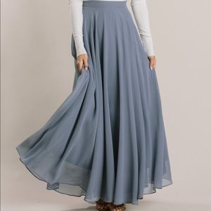 Float Chiffon Maxi Skirt Slat Blue XXSP